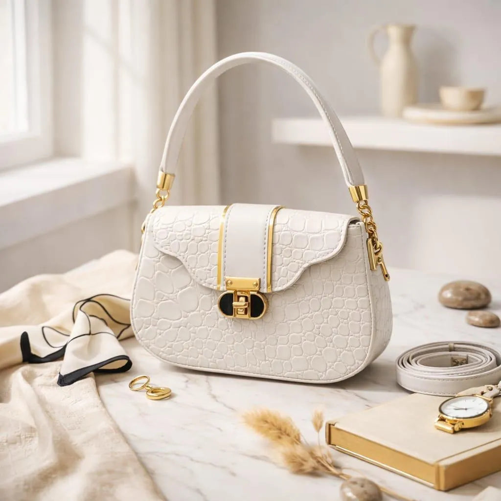White Leather Shoulder Bag