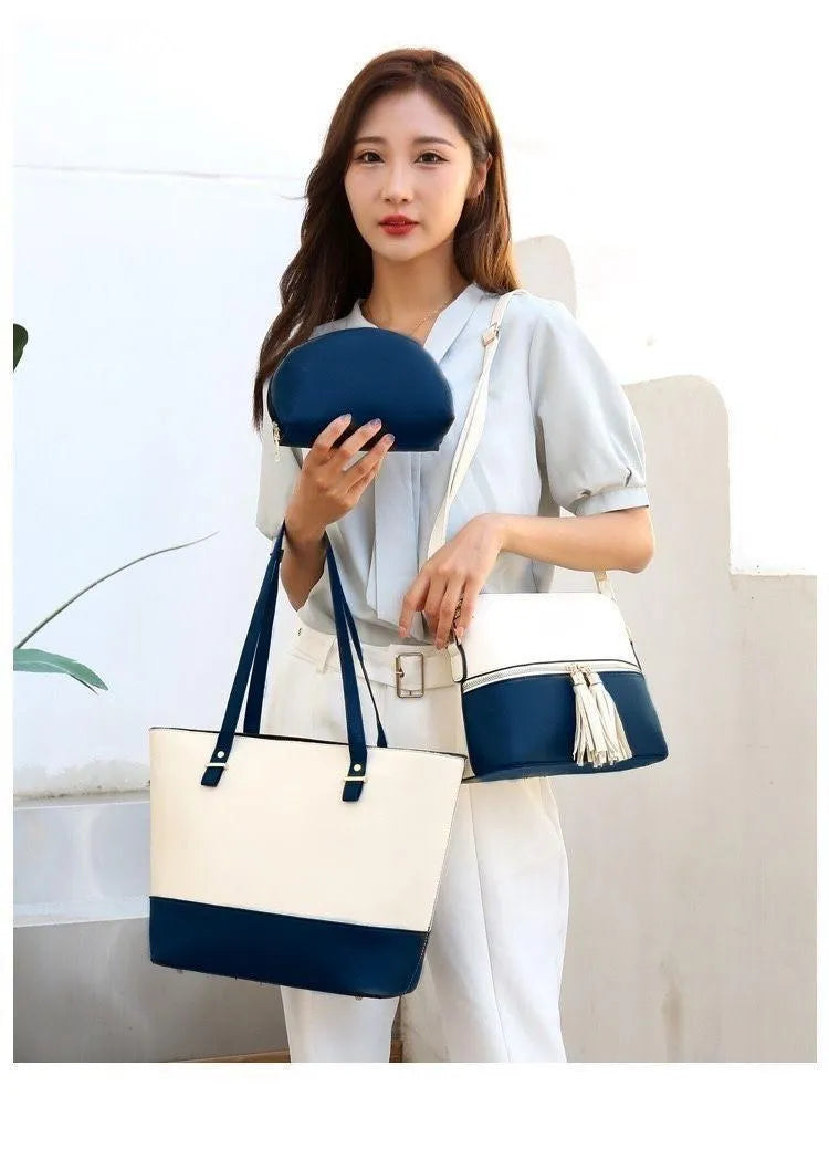 Women's Leather Shoulder Bag Set 3pcs