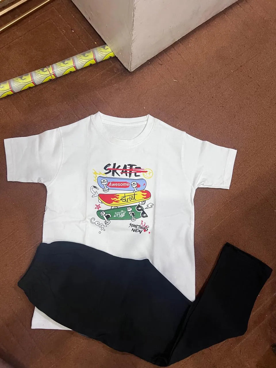 Kids Summer Outfit Printed Track Suit
