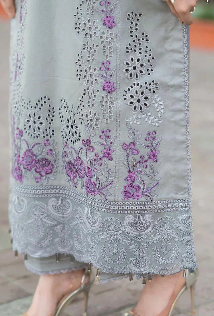 Lawn Suit Grey with Chikenkari Dupatta