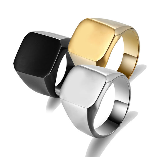 Men Steel Square Ring