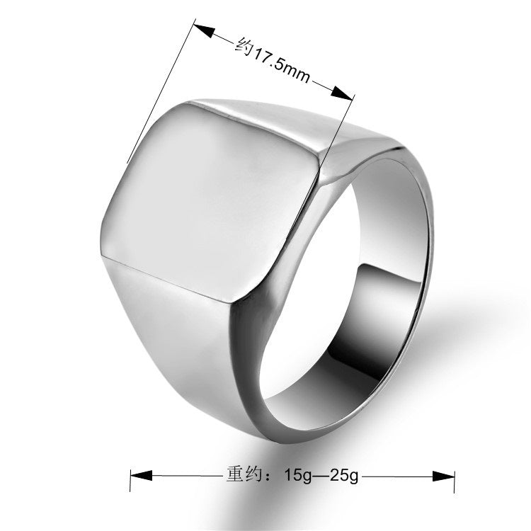 Men Steel Square Ring
