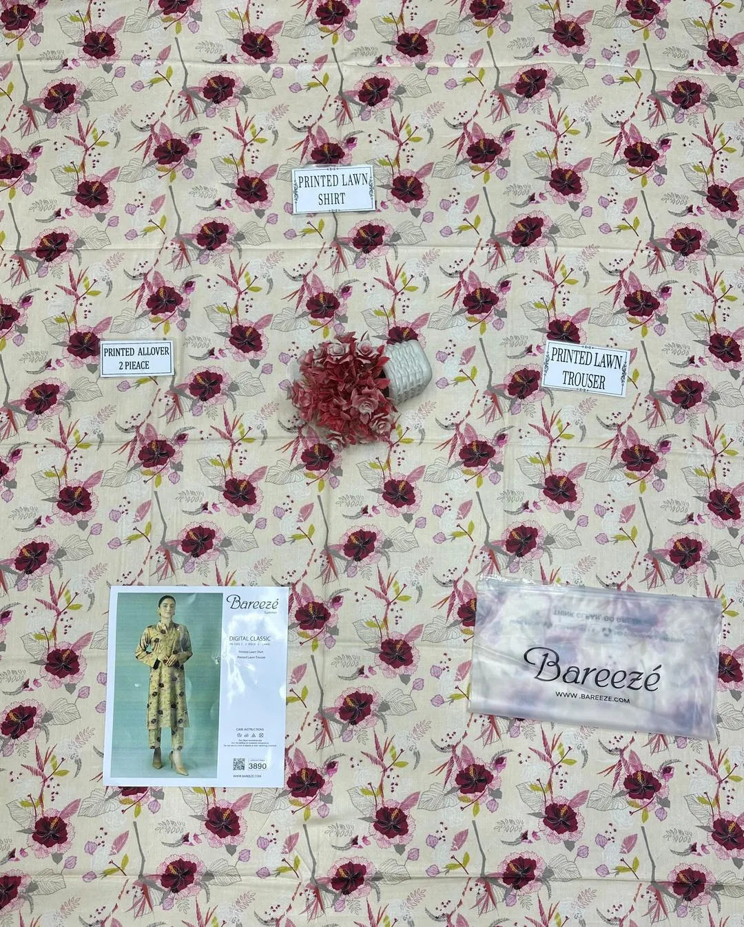 Pakistani Women Floral Printed Lawn Suit 2-Piece
