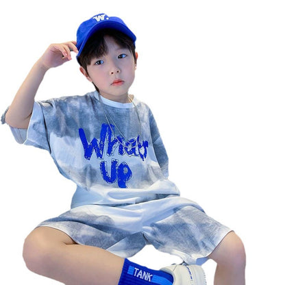 Purple Kids T-Shirt Shorts Set What's Up Design