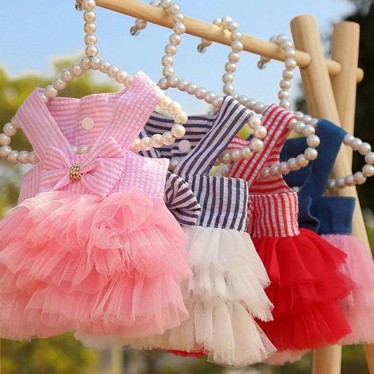Dog Summer Dress Cat Lace Skirt Pet Clothing