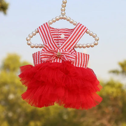 Dog Summer Dress Cat Lace Skirt Pet Clothing