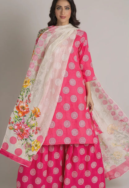 3 Pcs Women's Unstitched Digital Print Suit