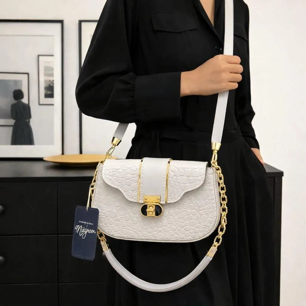 White Leather Shoulder Bag