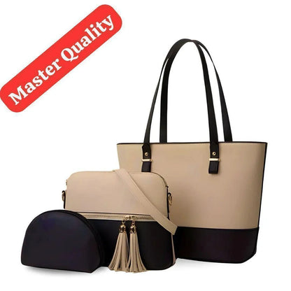 Women's Leather Shoulder Bag Set 3pcs