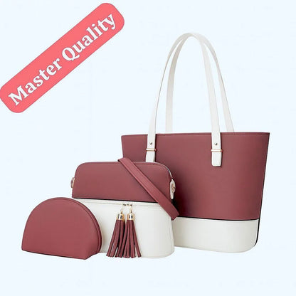 Women's Leather Shoulder Bag Set 3pcs